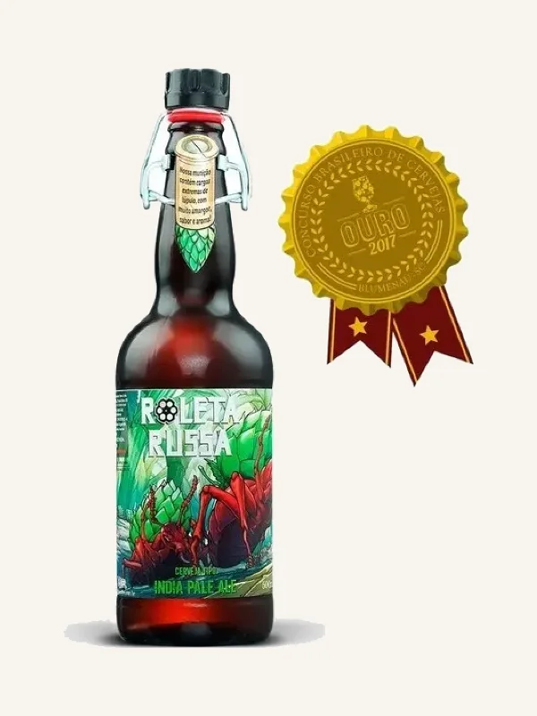 Cerveja artesanal Roleta Russa IPA escura 500ml